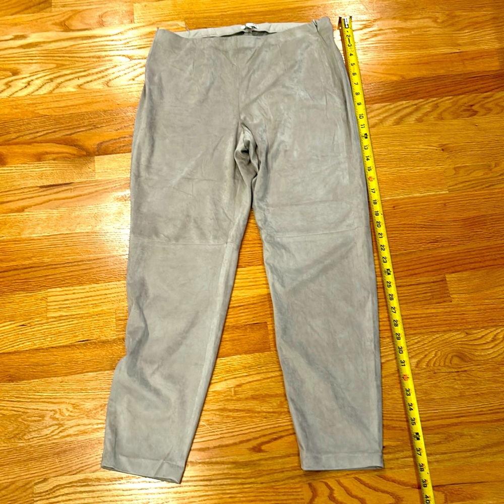 Tyler Boe faux suede pant with side zipper.